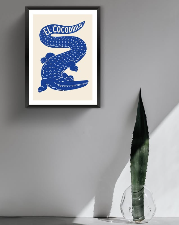 Cuadro Cocodrilo Azul