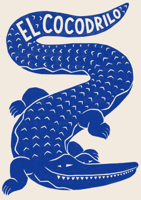 Cuadro Cocodrilo Azul