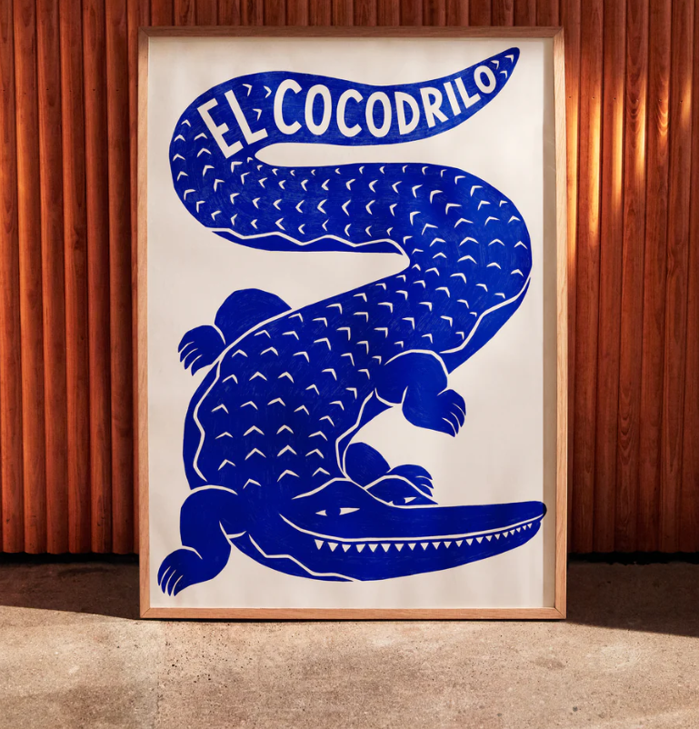 Cuadro Cocodrilo Azul